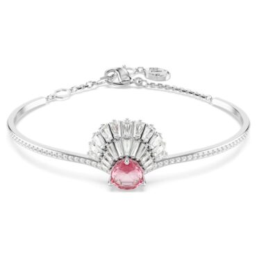 Idyllia bangle Shell, Pink, Rhodium plated
