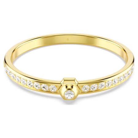 Numina bangle Round cut, White, Gold-tone plated G