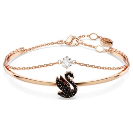 Swarovski Swan bangle Swan, Black, Rose