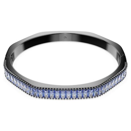 Matrix bangle Baguette cut, Octagon shape, Blue, Ruthenium platedM