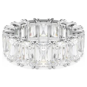 Matrix Vittore ring Baguette cut, White, Rhodium plated52