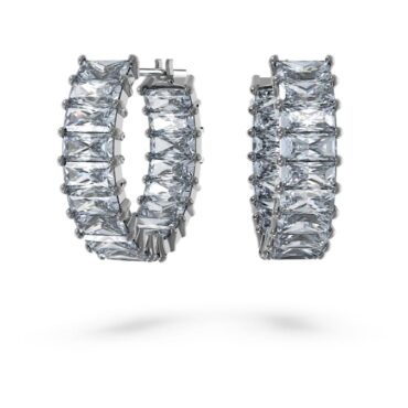 Matrix hoop earrings Gray Baguette cut