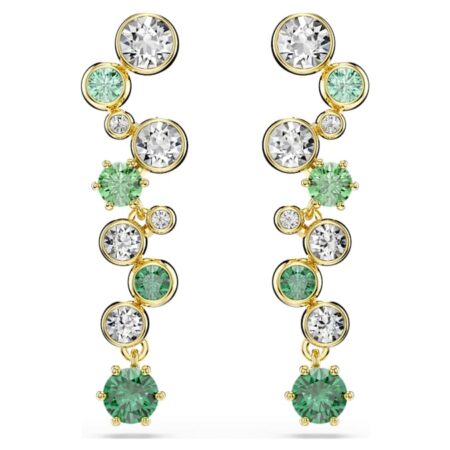 Constella drop earrings Mixed cuts, Green, Gold-tone plated
