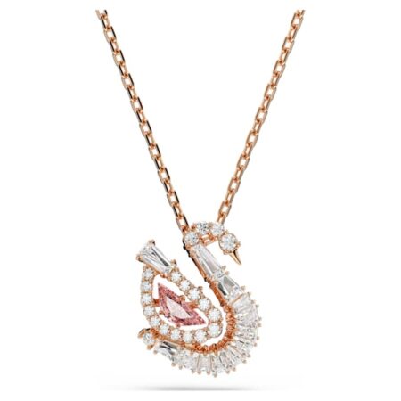 Swan pendant Mixed cuts, Swan, Pink