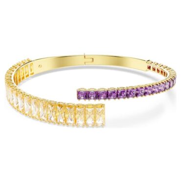 Matrix bangle Mixed cuts, Multicolored, Gold-tone plated S