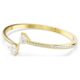 Mesmera bangle Heart, White, Gold-tone platedL