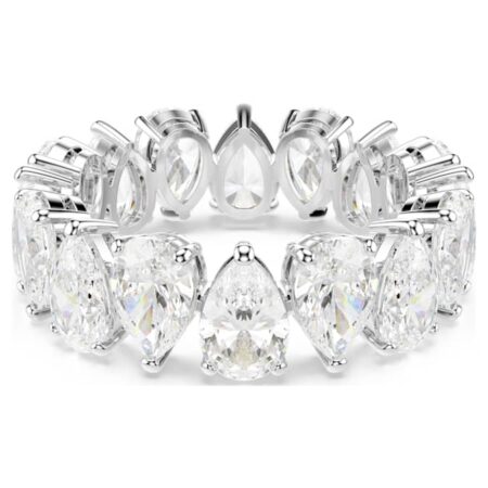 Matrix Vittore ring Pear cut, White, Silver-tone finish 60