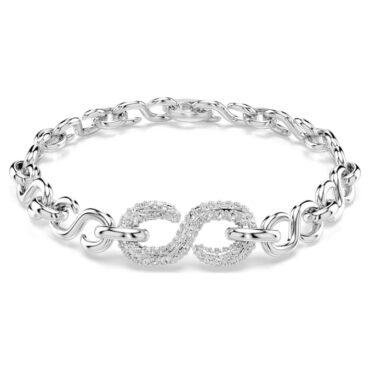 Dextera bracelet Round cut, White, Rhodium plated m