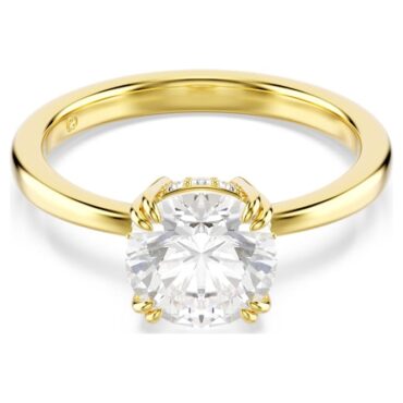 Stilla cocktail ring Round cut, White, Gold-tone plated 60