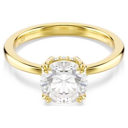 Stilla cocktail ring Round cut, White, Gold-tone plated 60