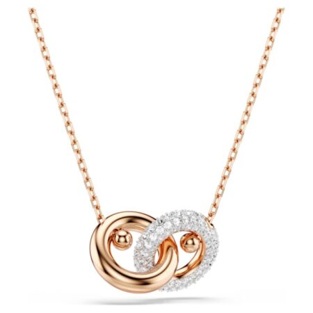 Dextera pendant Round cut, White, Rose gold-tone plated R