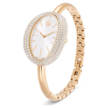 Imber bangle watch Swiss Made, Metal bracelet, Gold tone, Champagne gold-tone finish