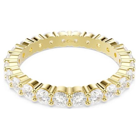 Matrix Vittore band ring Round cut, White, Gold-tone plated50