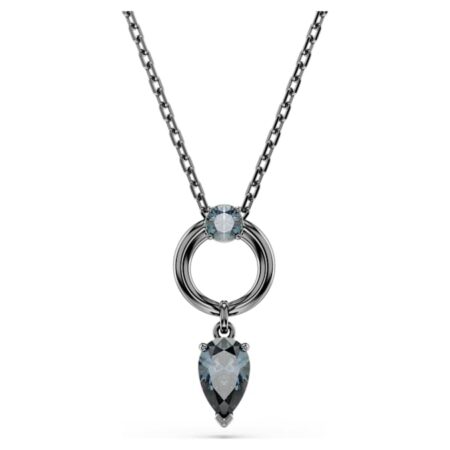 Mesmera pendant Mixed cuts, Gray, Ruthenium plated