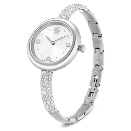Sublima bangle watch Swiss Made, Metal bracelet, Silver tone, Stainless steel