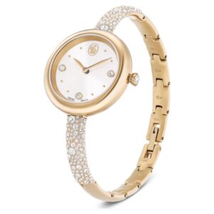 Sublima bangle watch Swiss Made, Metal bracelet, Gold tone, Champagne gold-tone
