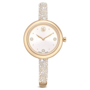 Sublima bangle watch Swiss Made, Metal bracelet, Gold tone, Champagne gold-tone finish