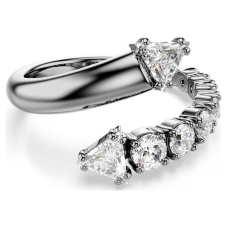 Sublima open ring Mixed cuts, White, Ruthenium plated52