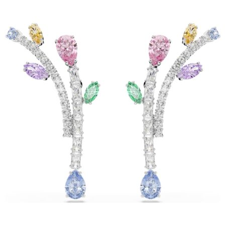Ariana Grande x Swarovski drop earrings Mixed cuts, Multicolored, Rhodium plated