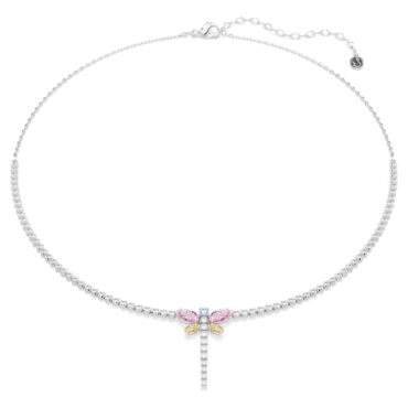 Ariana Grande x Swarovski Y necklace Mixed cuts, Dragonfly, Multicolored,