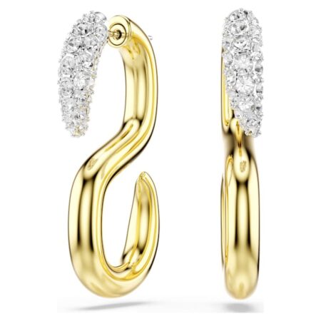 Dextera earrings Round cut, White, Mixed metal finish