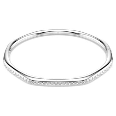 Dextera bangle Octagon shape, Round cut, White, Rhodium plated M