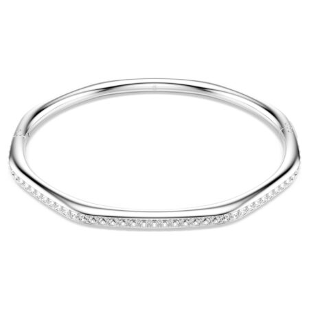 Dextera bangle Octagon shape, Round cut, White, Rhodium plated M