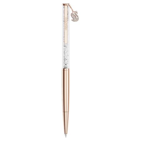 Crystalline ballpoint pen Swan, Rose gold-tone plated