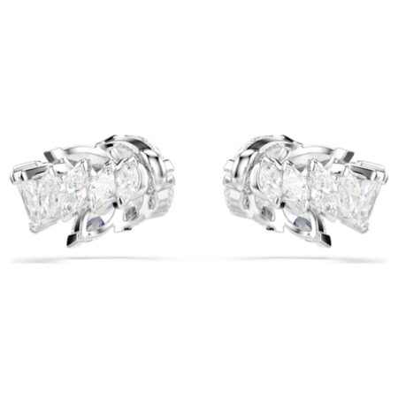 Mesmera ear cuffs Marquise cut, White, Rhodium plated