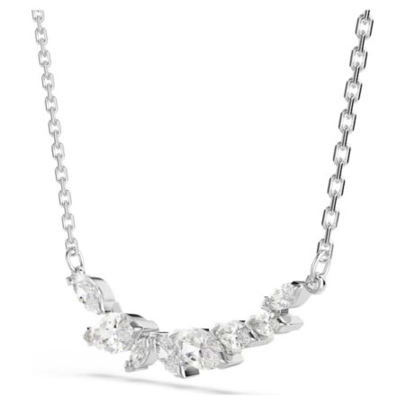 Mesmera necklace Marquise cut, White, Rhodium plated