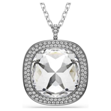 Una Angelic pendant and brooch Cushion cut, White, Mixed Plating