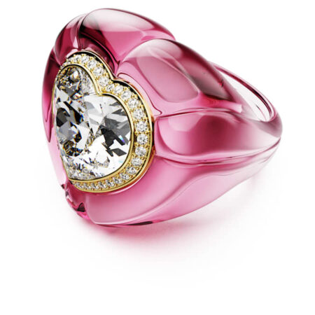 Dulcis cocktail ring Heart cut, Pavé, Heart, Pink 55