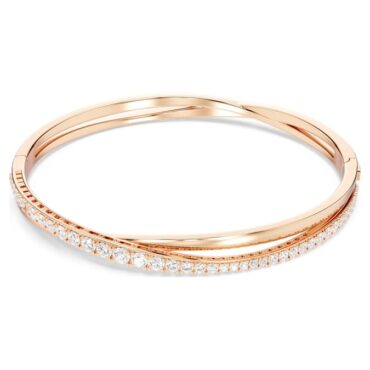 Hyperbola bangle White, 18K rose gold finish