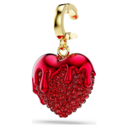 Idyllia charm Round cut, Heart, Red, 18K gold plated