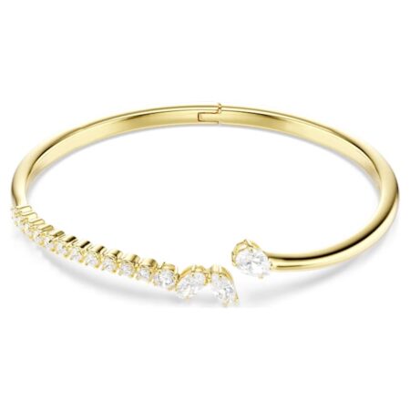 Mesmera bangle Mixed cuts, White, 18K gold platedM