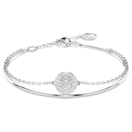 Meteora bangle White, Rhodium plated
