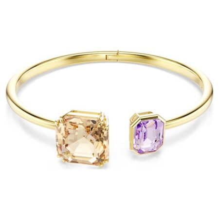 Millenia bangle Octagon cut, Multicolored, 18K gold platedS M