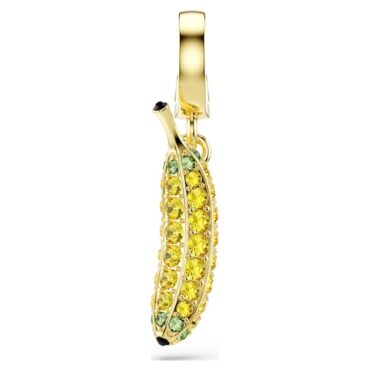 Minions Banana charm Pavé, Yellow, 18K gold plated