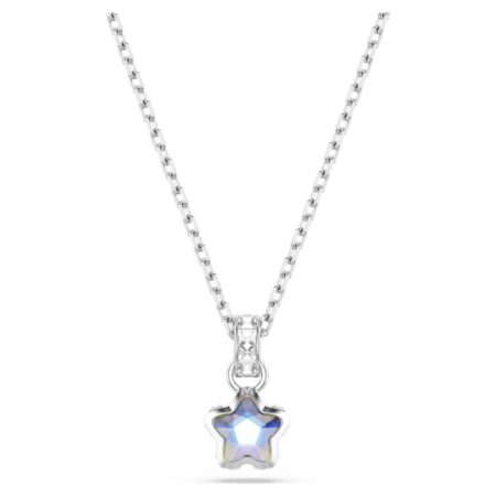 Chroma pendant Mixed cuts, Star, White, Rhodium plated