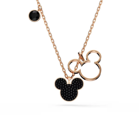 Mickey & Minnie Necklace, Black, Rose Gold Tone Plated