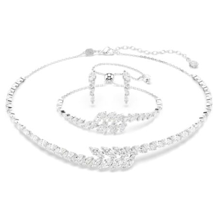 Mesmera set Set (3), Marquise cut, White, Rhodium plated