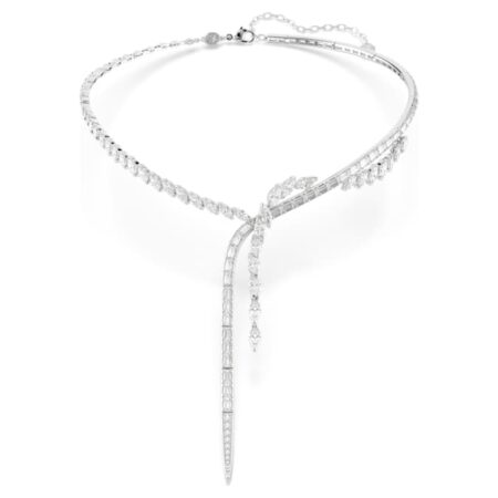 Mesmera Y necklace Mixed cuts Rhodium plated