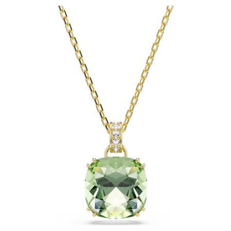 Millenia pendant Cushion cut, Green, 18K gold finish