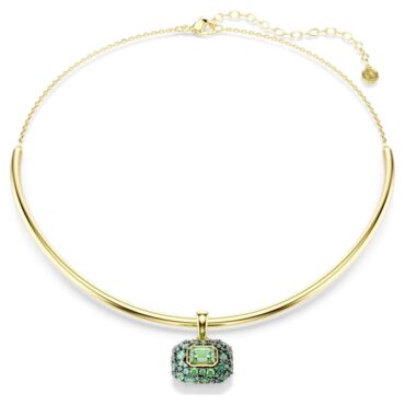Sublima  Necklace choker Octagon cut, Green, 18K gold finish