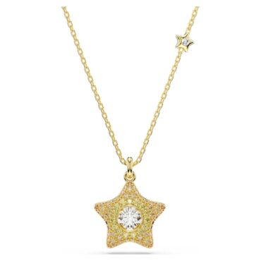 Sublima pendant Round cut, Star, Multicolored, 18K gold finish