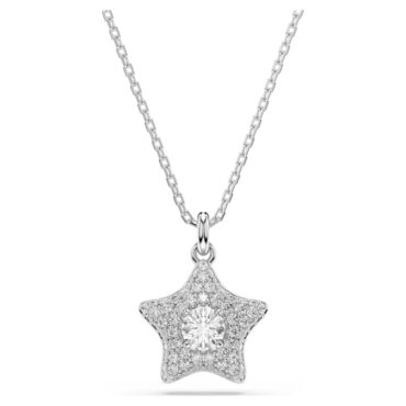 Sublima pendant Round cut, Star, White, Rhodium plated