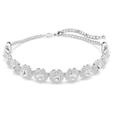 Una Angelic choker White, Rhodium plated