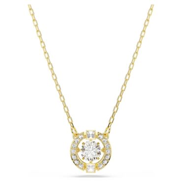 Una Angelic pendant Mixed cuts, White, 18K gold finish