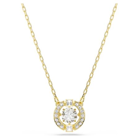 Una Angelic pendant Mixed cuts, White, 18K gold finish