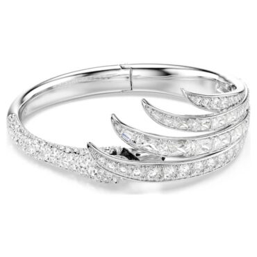 Vienna bangle Mixed cuts, Swan, White, Rhodium platedM